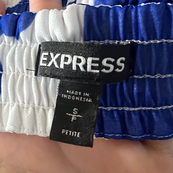 NWOT Express Blue & White Ruffle Maxi Dress - Picture 6 of 6
